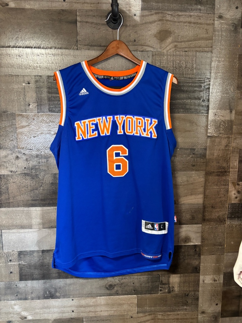 adidas Royal Blue NBA New York Basketball Jersey #6 Porzingis